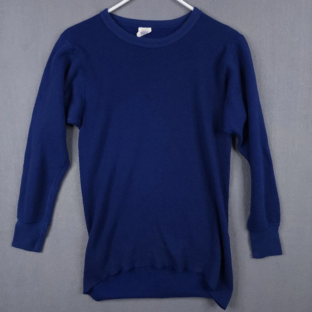 J.E. Morgan Arctex Thermal Shirt Mens L Brown Blue Waffle Knit Base Layer 2 Pack